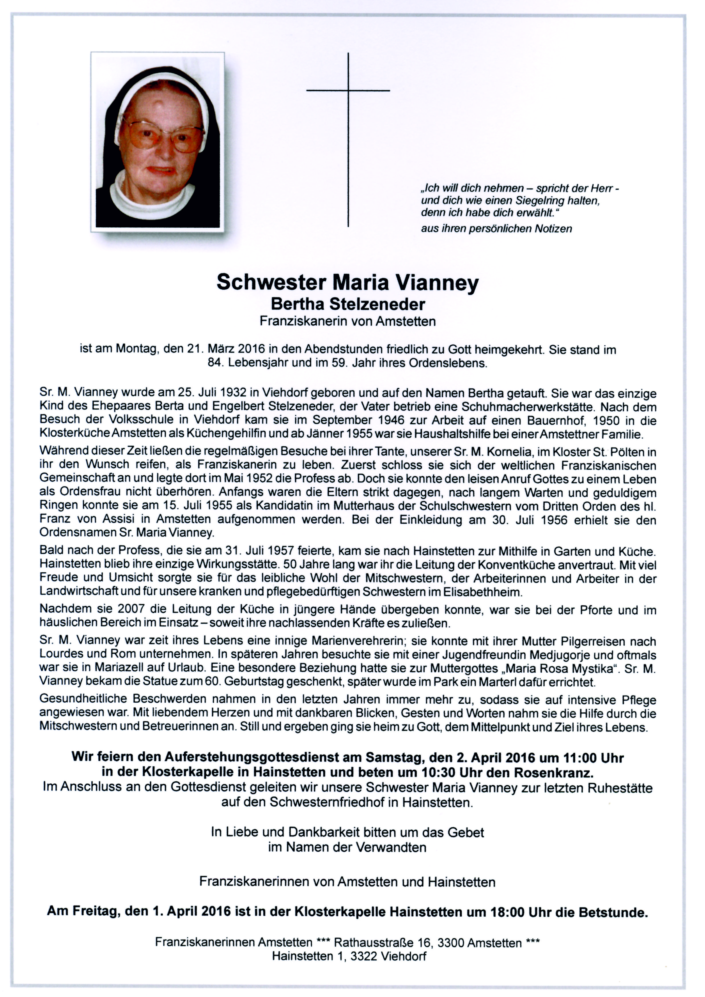 Parte Sr. Maria Vianney