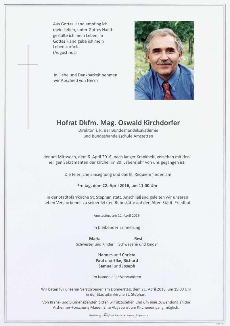 Parte HR Mag. Oswald Kirchdorfer