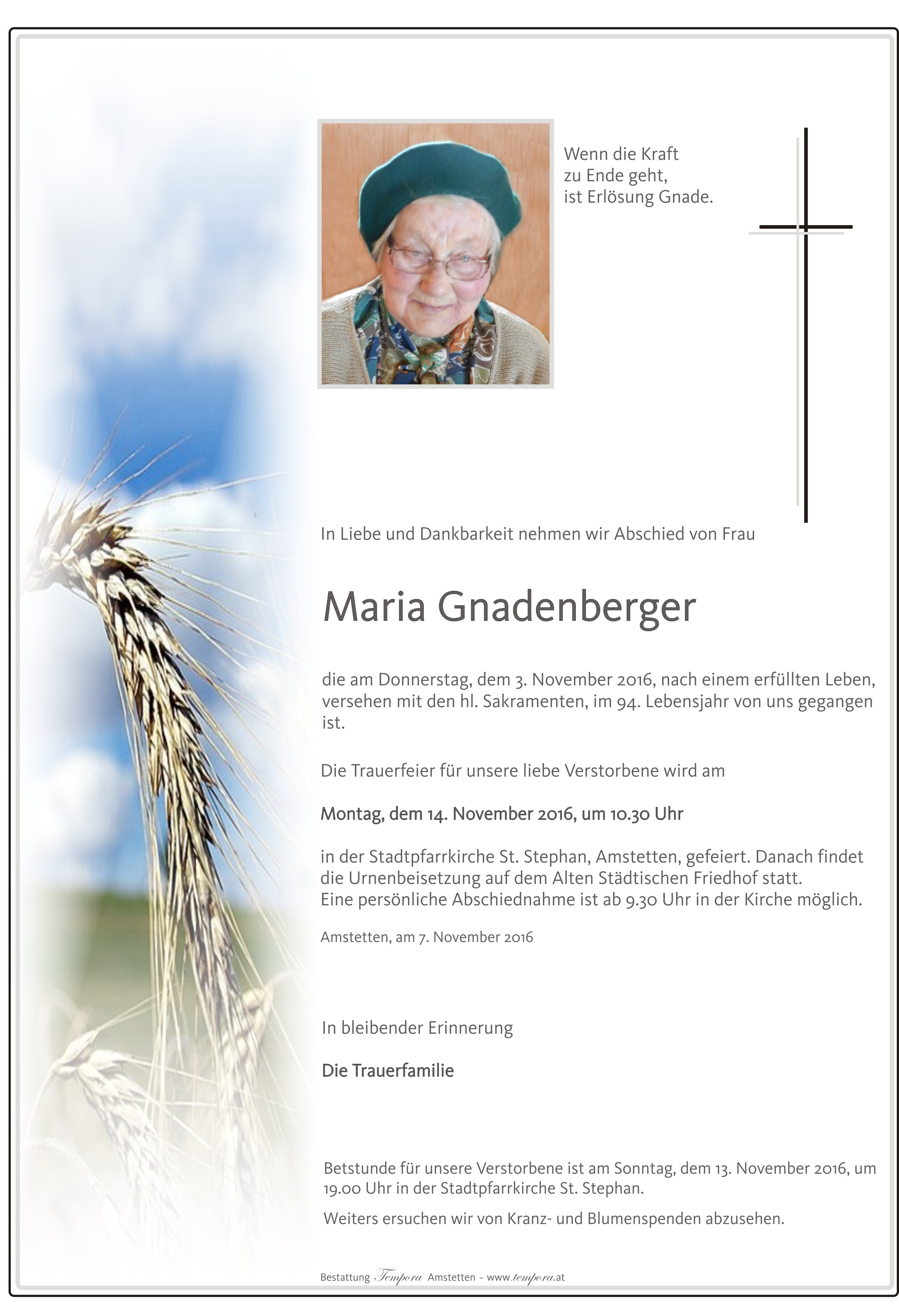 Parte Maria Gnadenberger