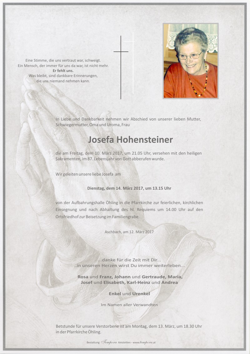 Parte Josefa Hohensteiner