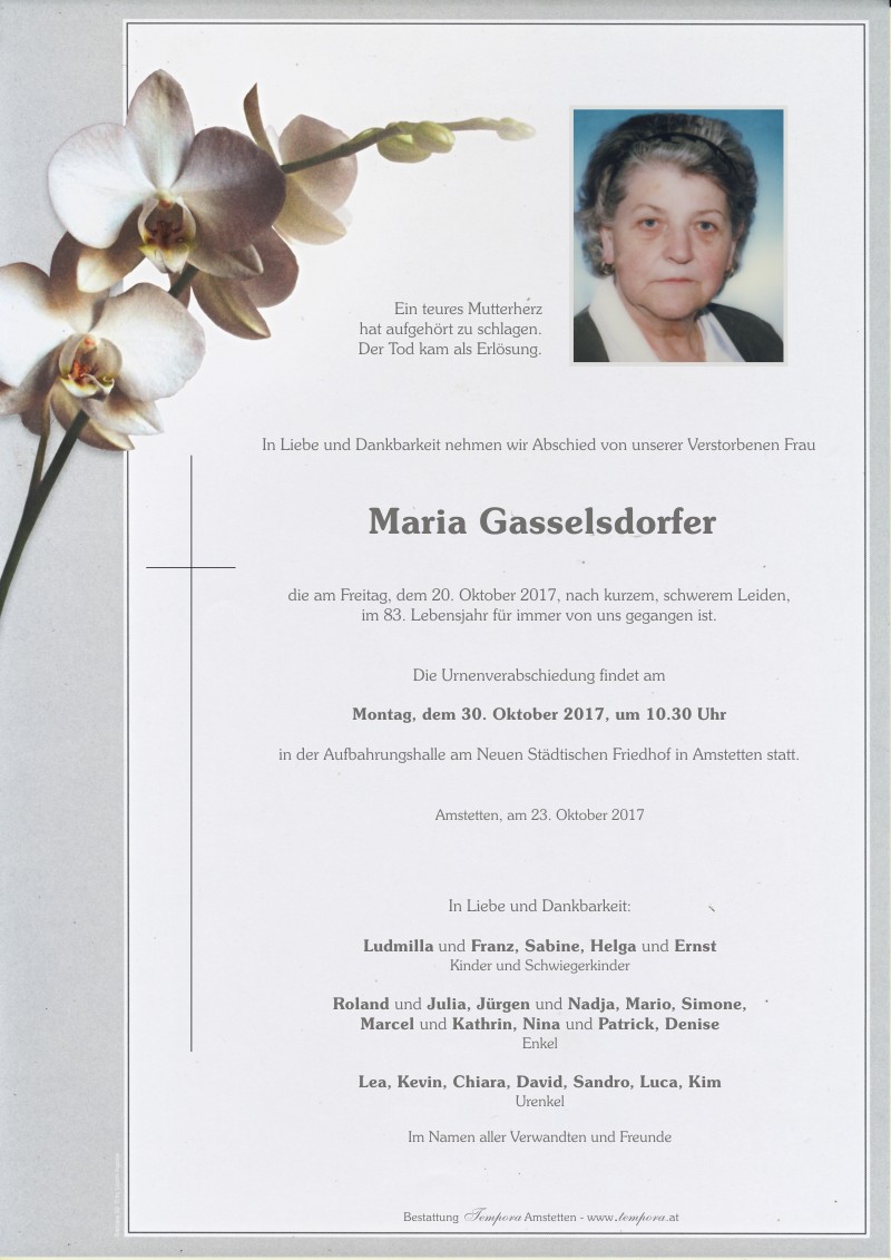 Parte Maria Gasselsdorfer