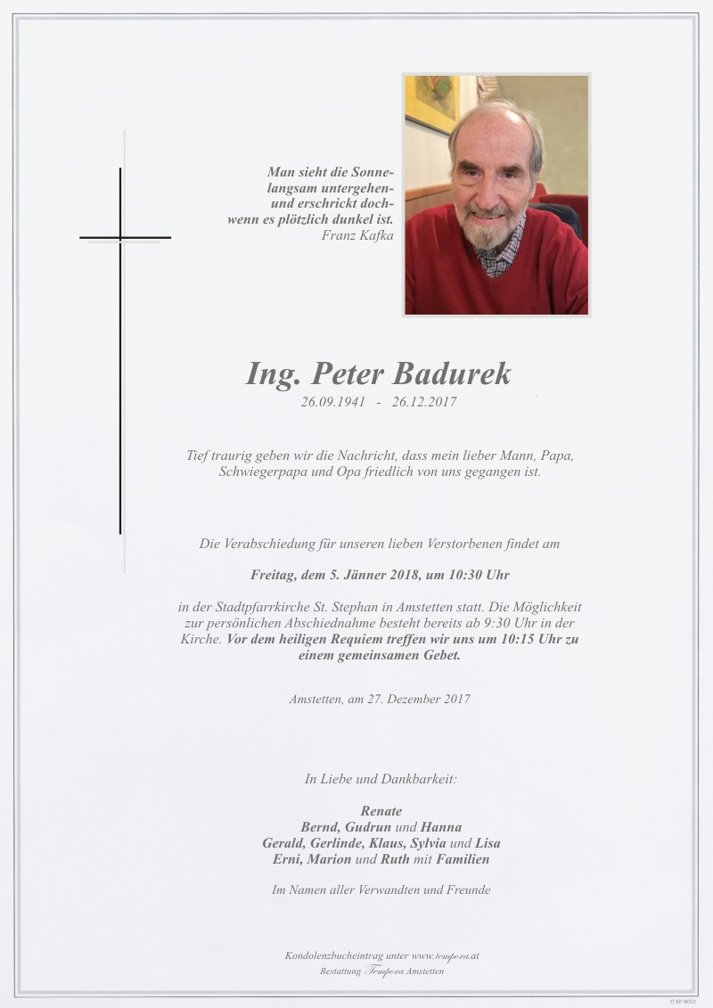 Parte Ing. Peter Badurek