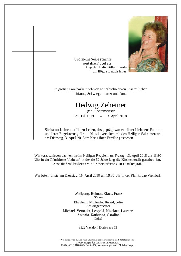 Parte Hedwig Zehetner