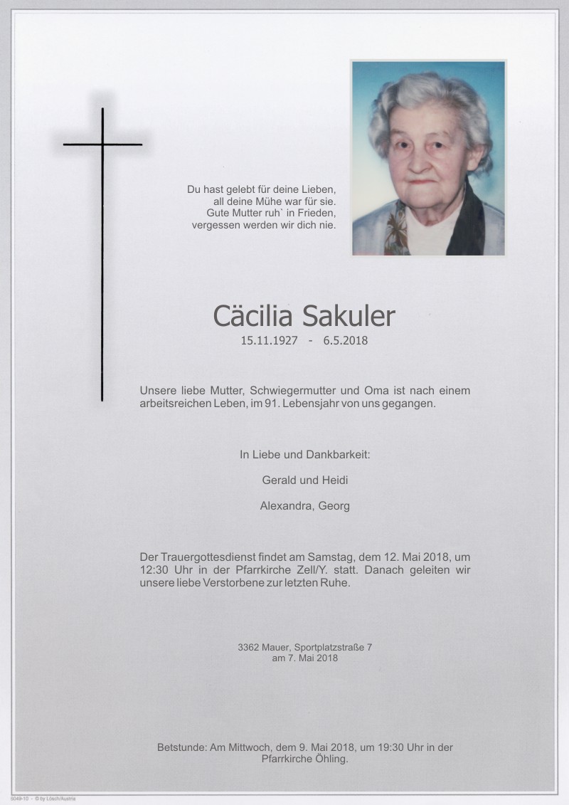 Parte Cäcilia Sakuler