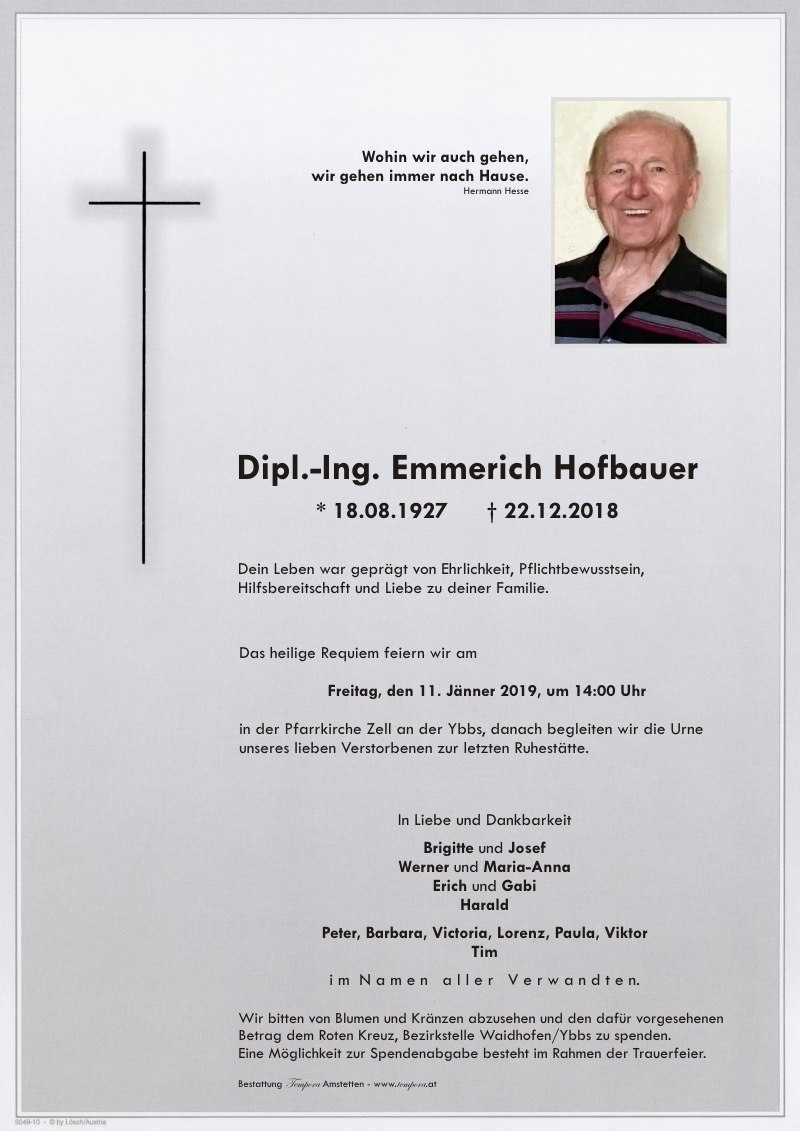 Parte Dipl.-Ing. Emmerich Hofbauer