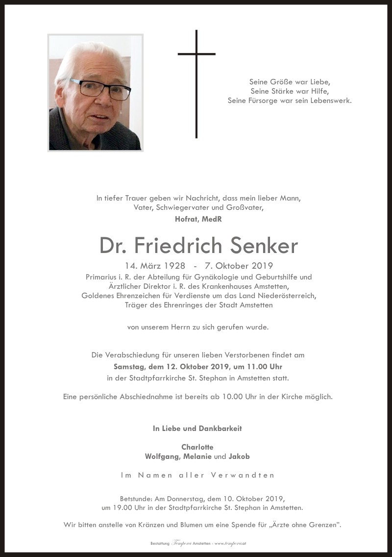 Parte HR MedR Dr. Friedrich Senker