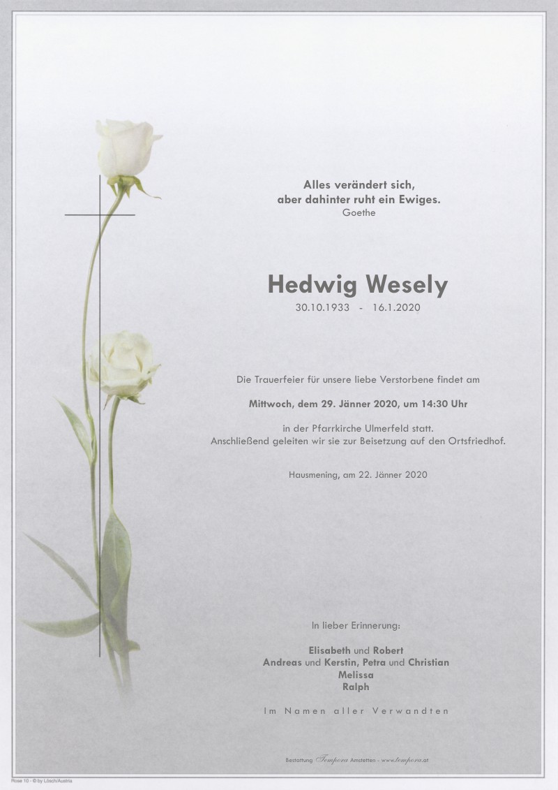 Parte Hedwig Wesely