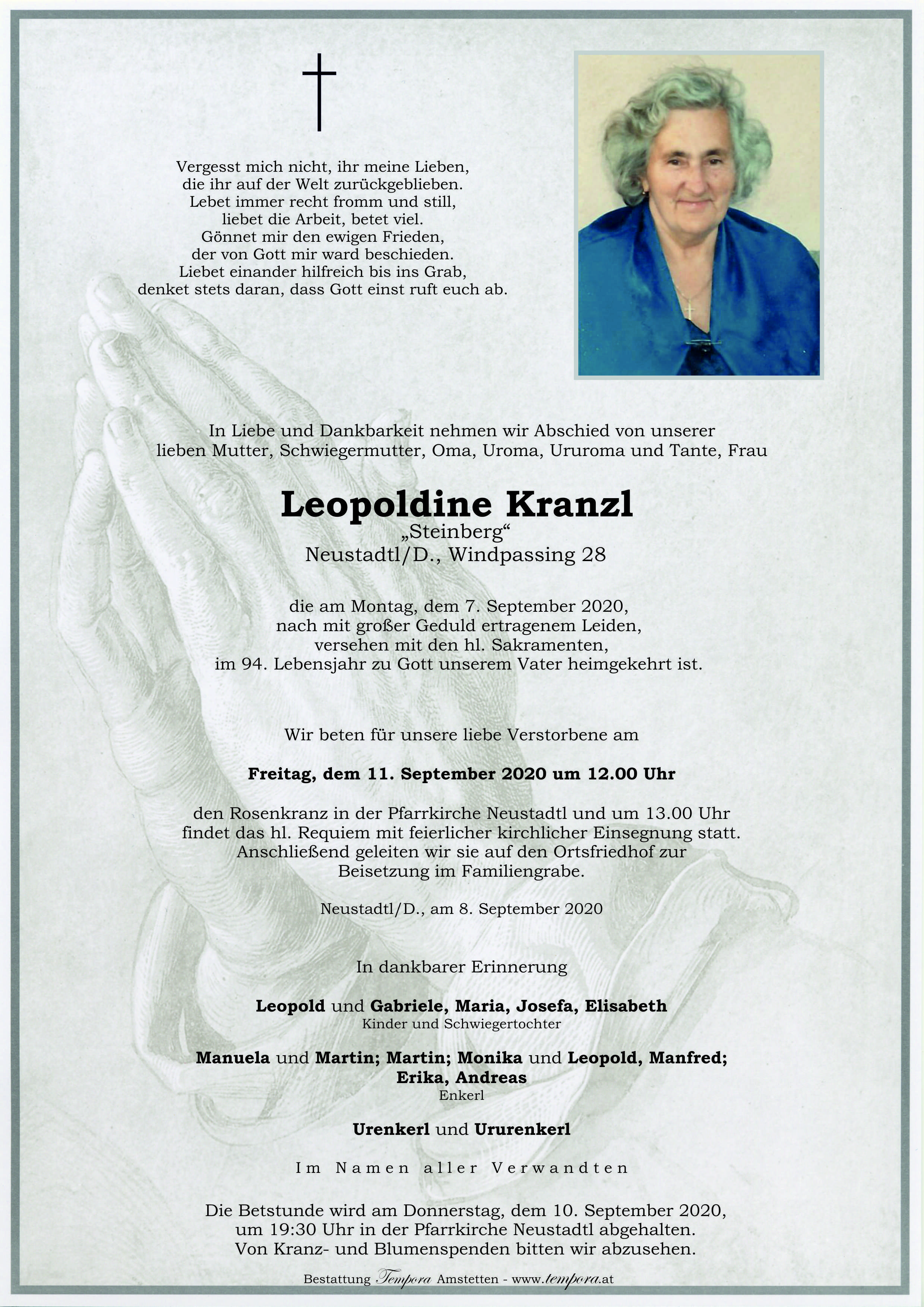 Parte Leopoldine Kranzl