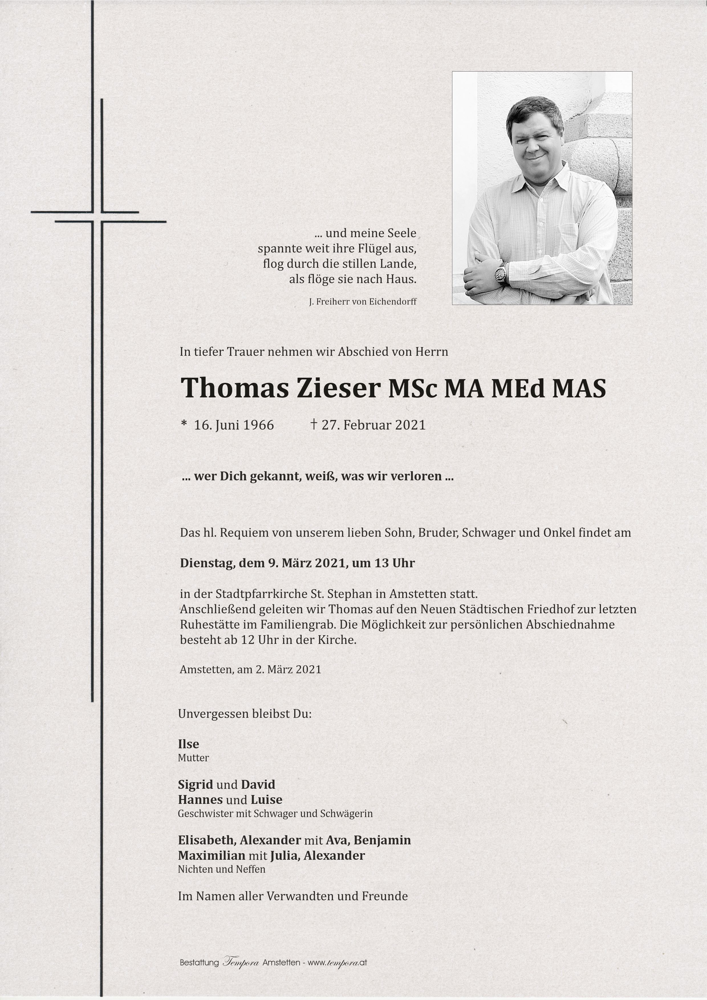 Parte Thomas Zieser MSc MA MEd MSc MA MEd MAS