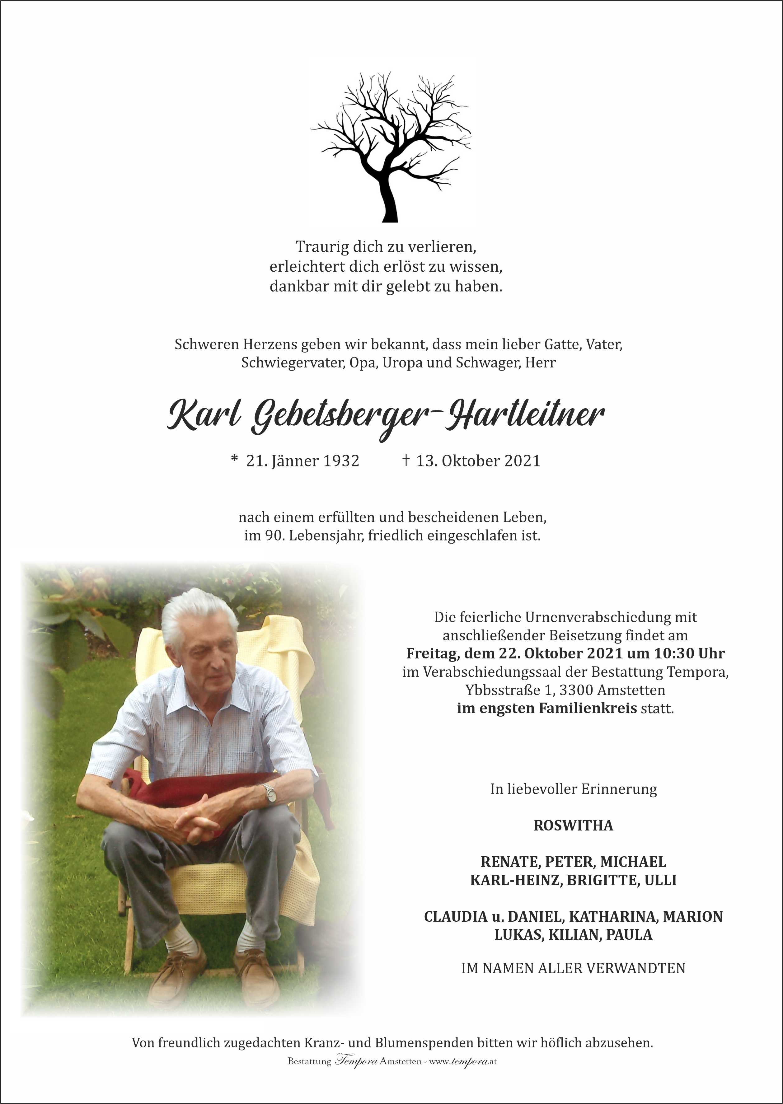 Parte Karl Gebetsberger-Hartleitner