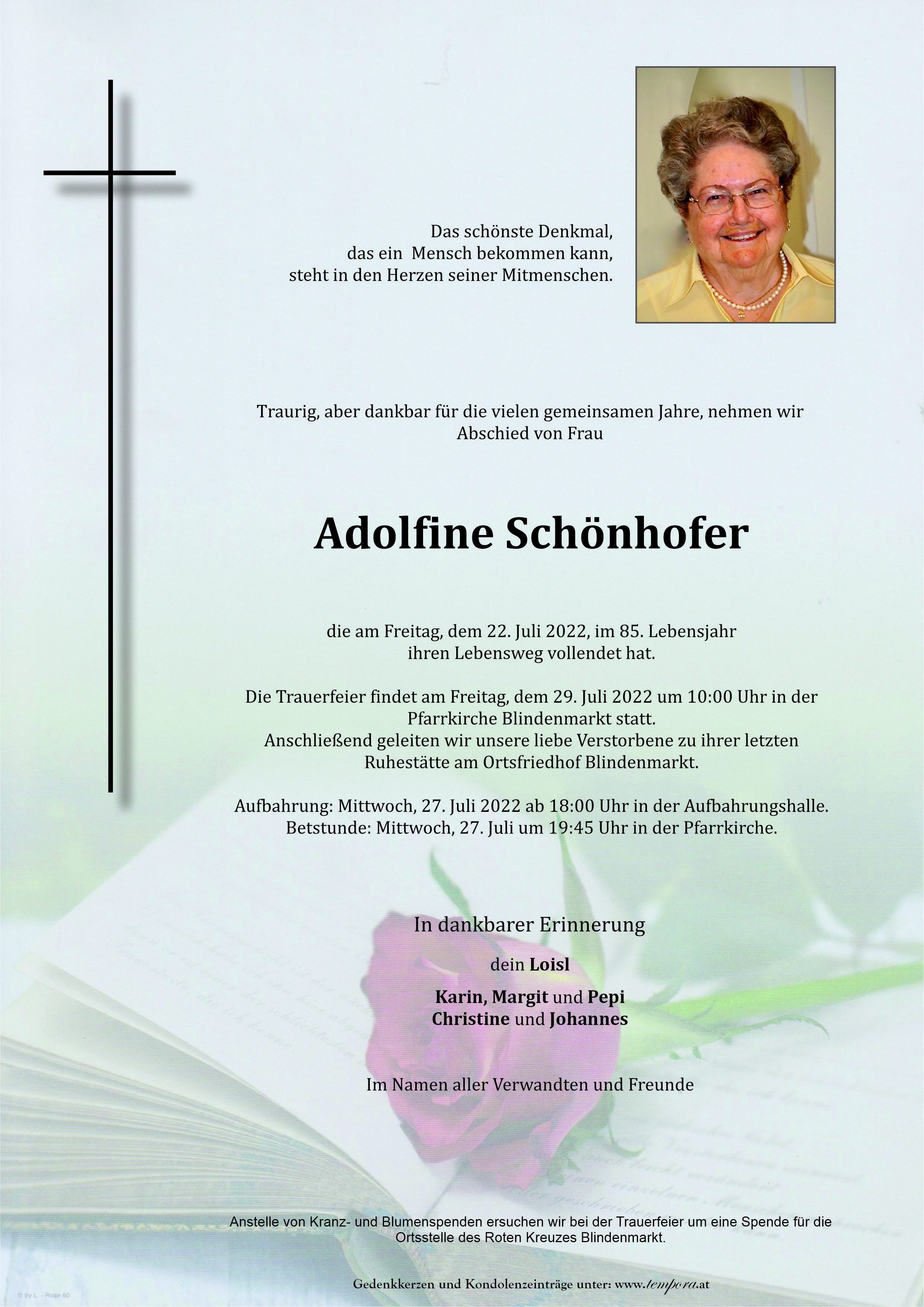Parte Adolfine Schönhofer