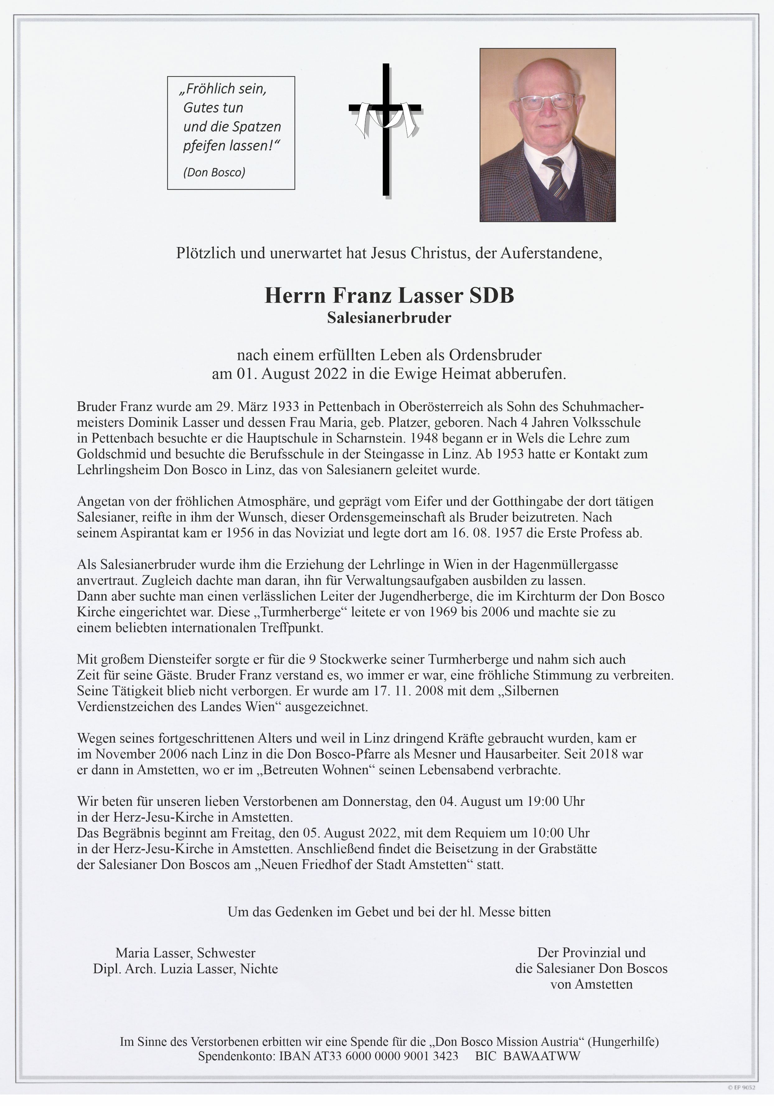 Parte Franz Lasser SDB