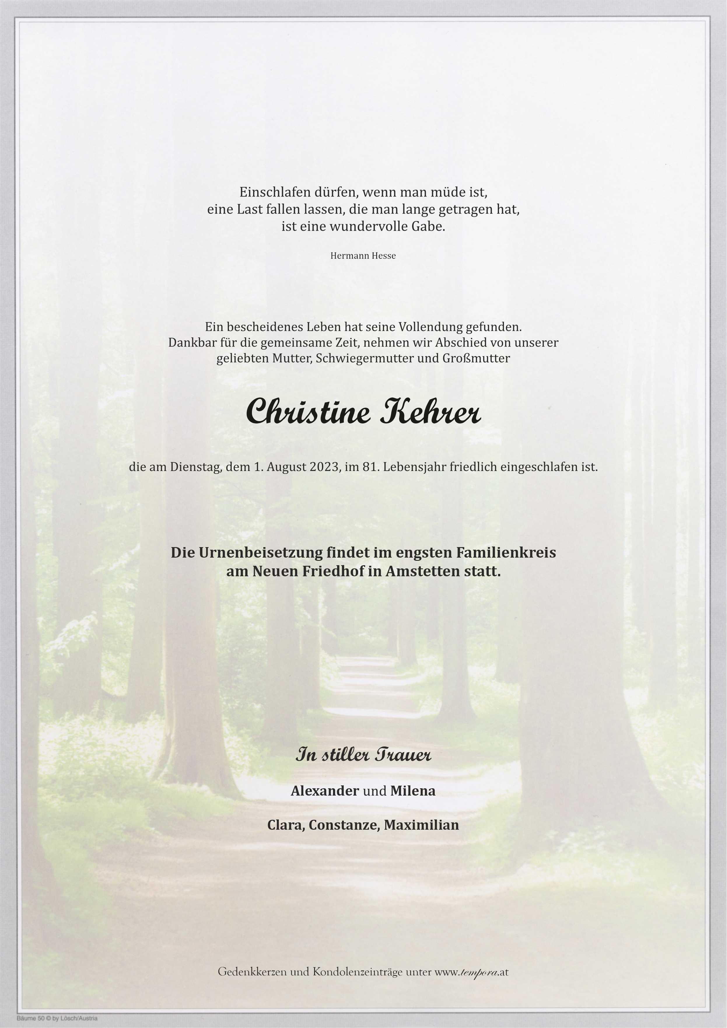 Parte Christine Kehrer