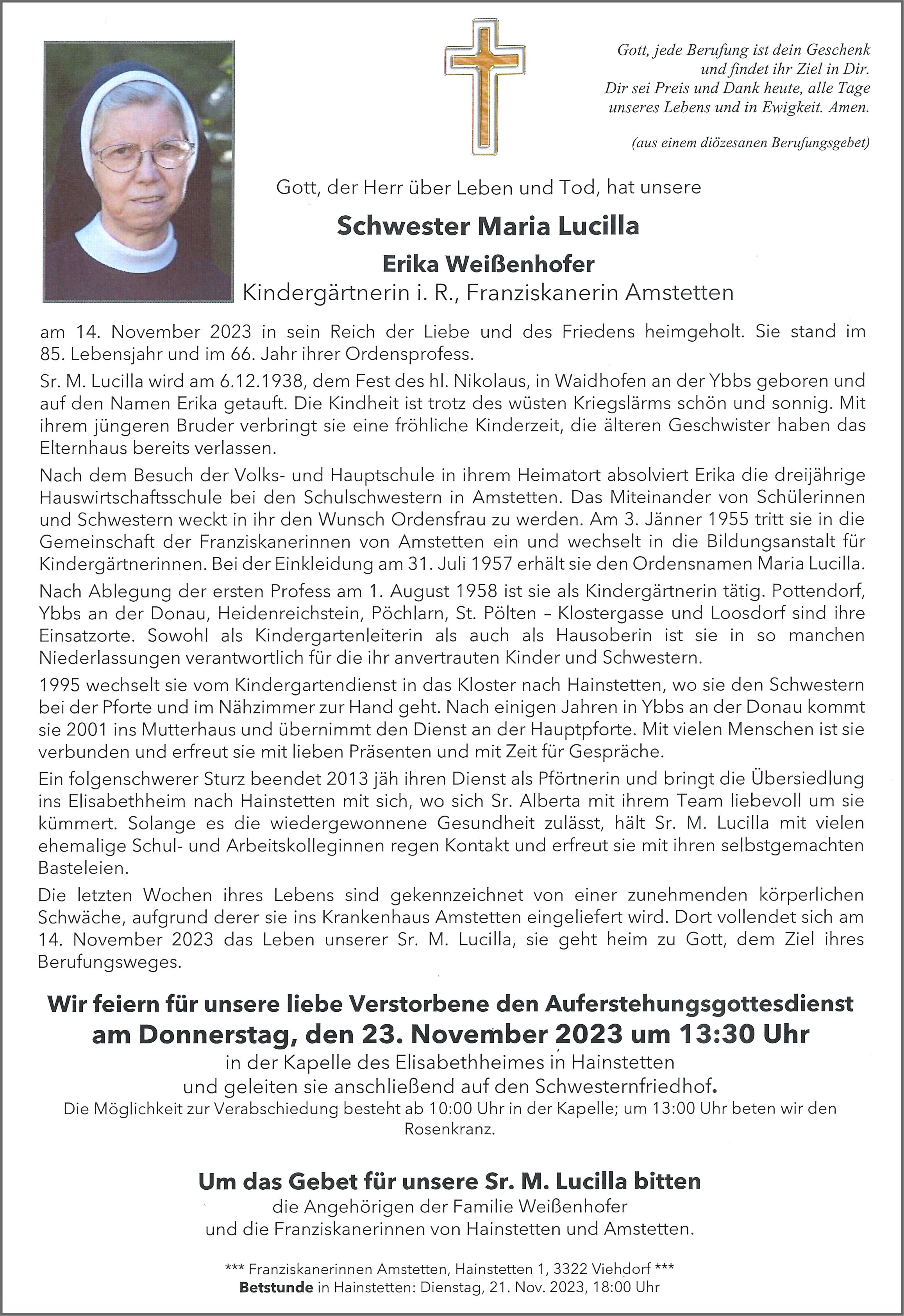 Parte Sr. Maria Lucilla