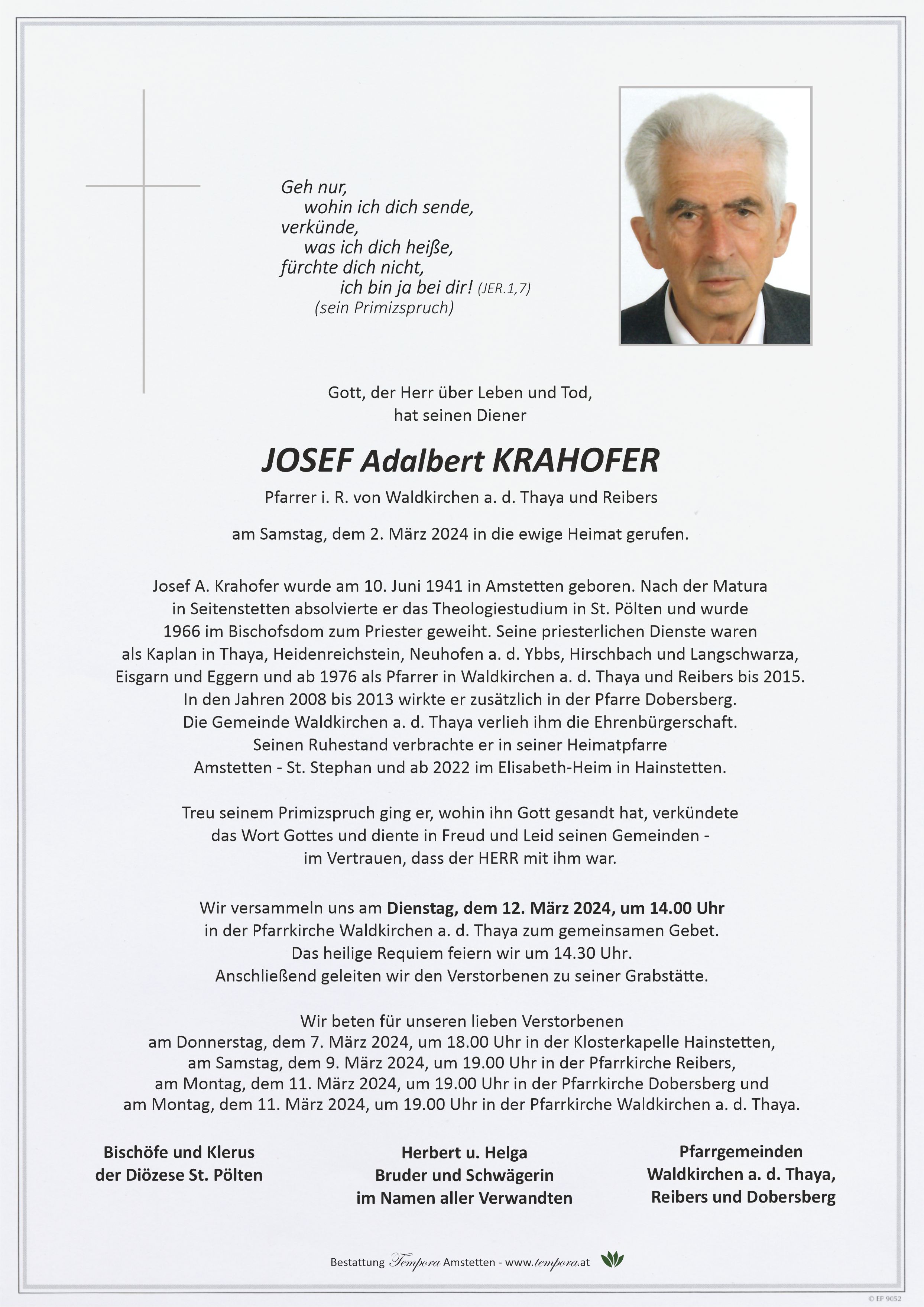 Parte Josef Adalbert Krahofer