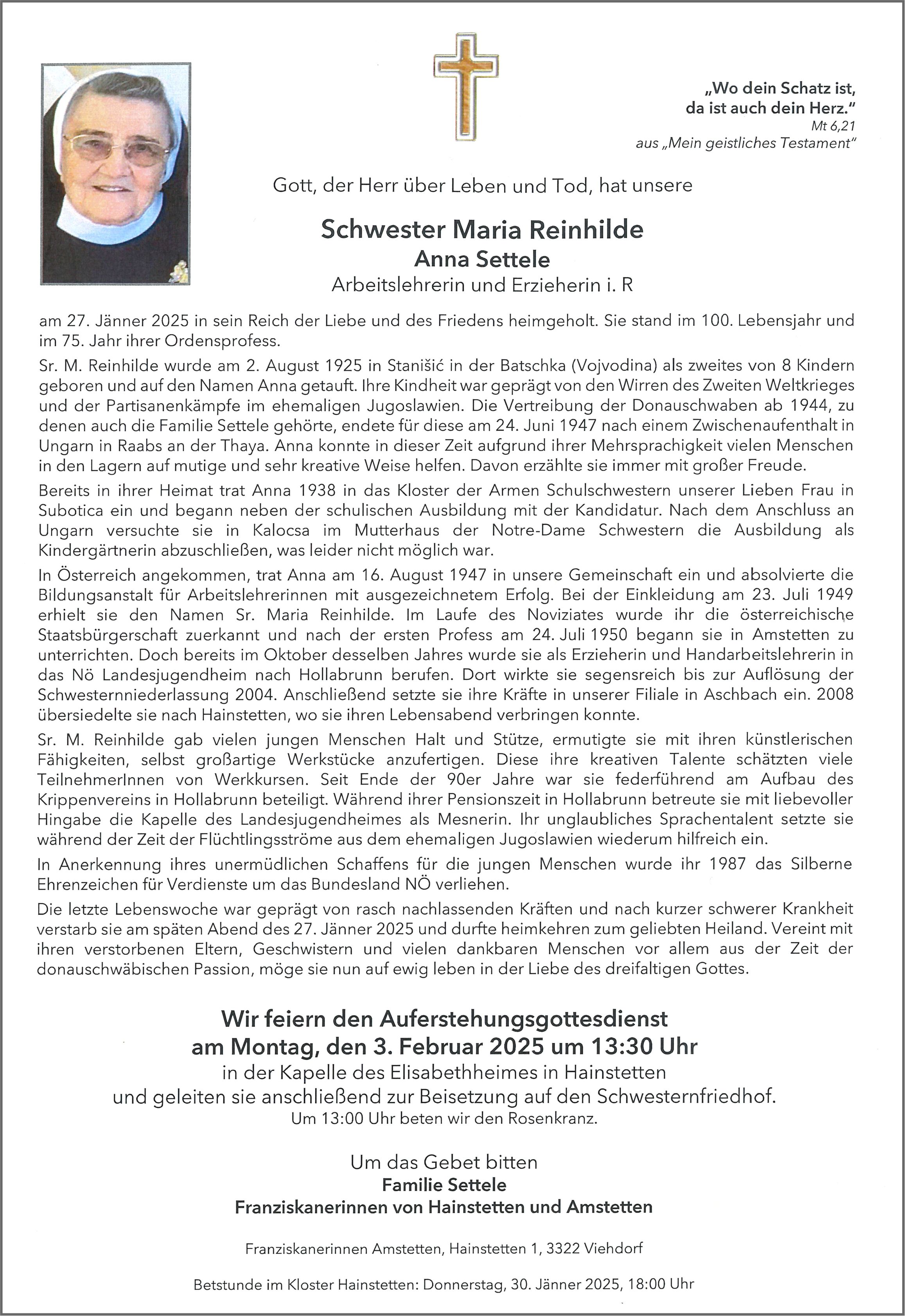 Parte Sr. Maria Reinhilde