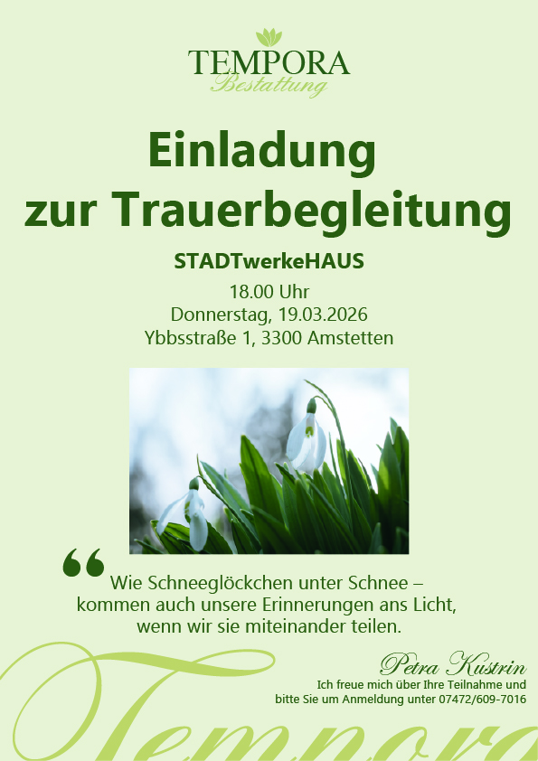 Parte Trauergruppe Amstetten Tempora Saal