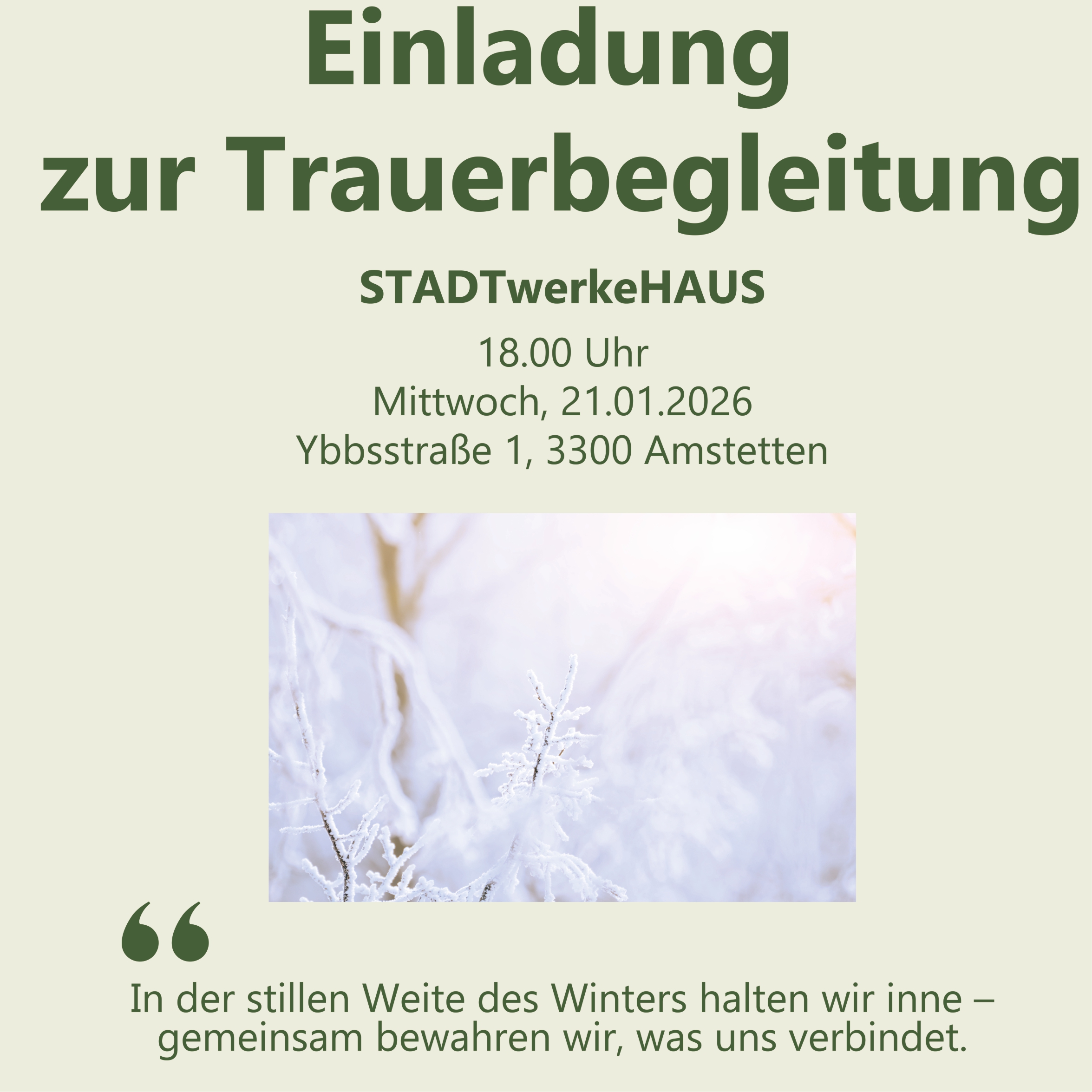 Trauergruppe Amstetten Tempora Saal